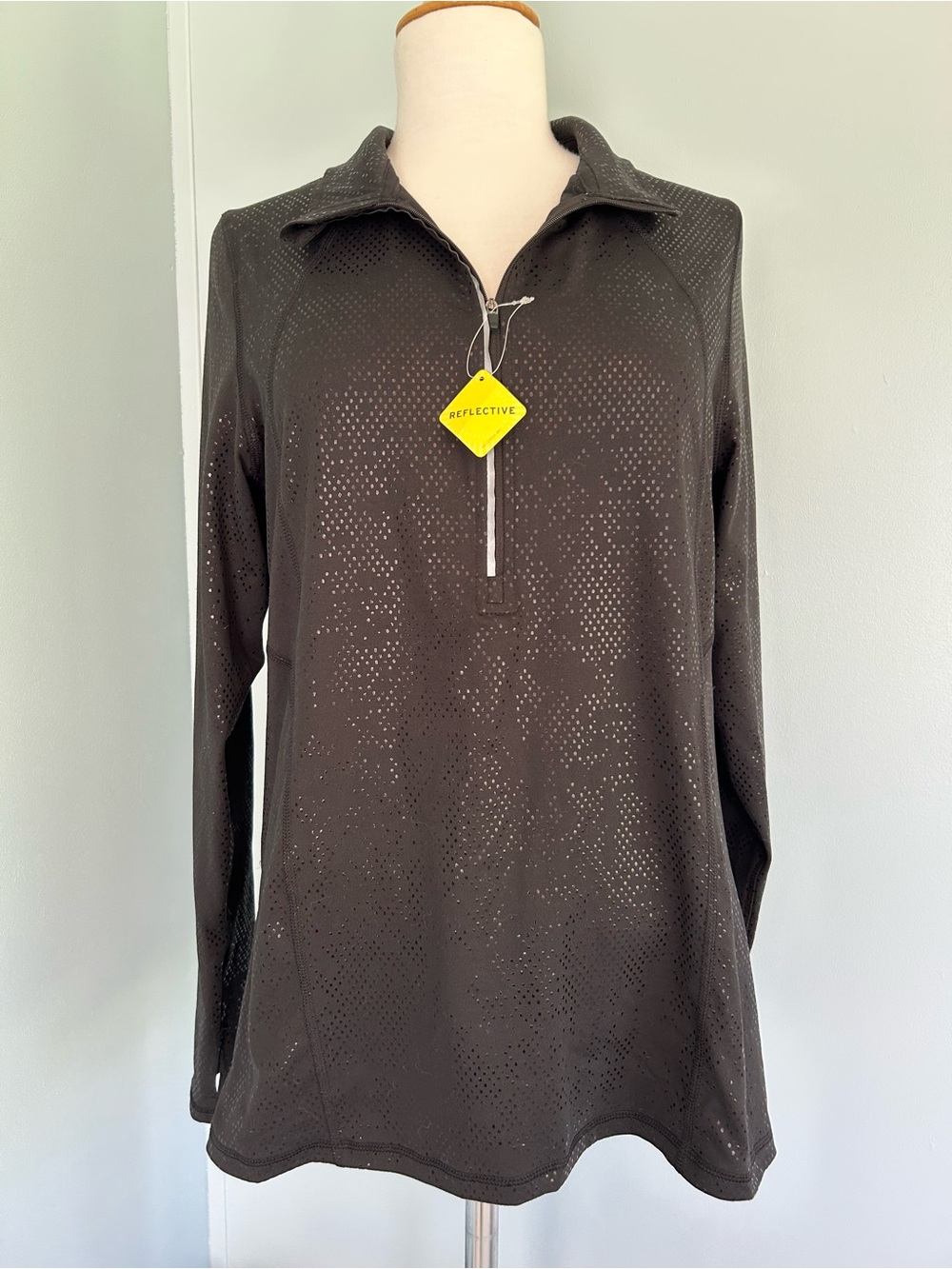 C9 Champion DUODRY Quarter Zip Pullover - NWT Reflective Long-Sleeve XL Black